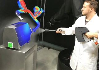 Man cleaning with the help of a cleaning assistant